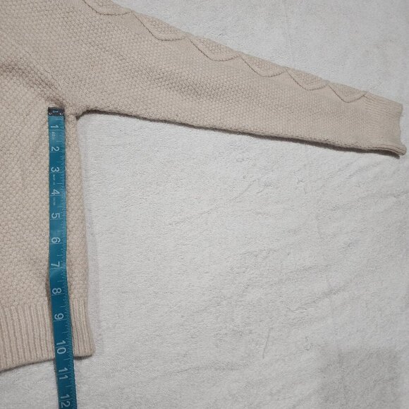 Mock Neck Cropped Cable Knit Sweater Academia - Picture 4 of 7